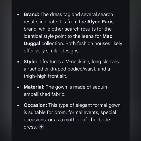 Alyce Paris Black Sequin Long Sleeve Gown NWT Size 18 - Picture 10 of 10